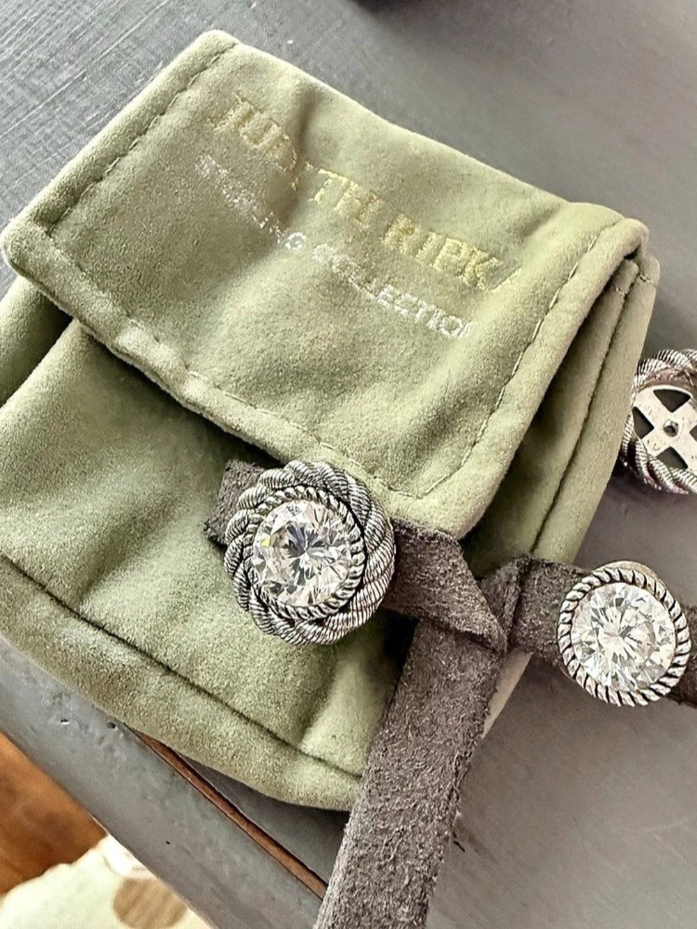 Judith Ripka 925 Sterling Silver Stud Earrings & Jackets